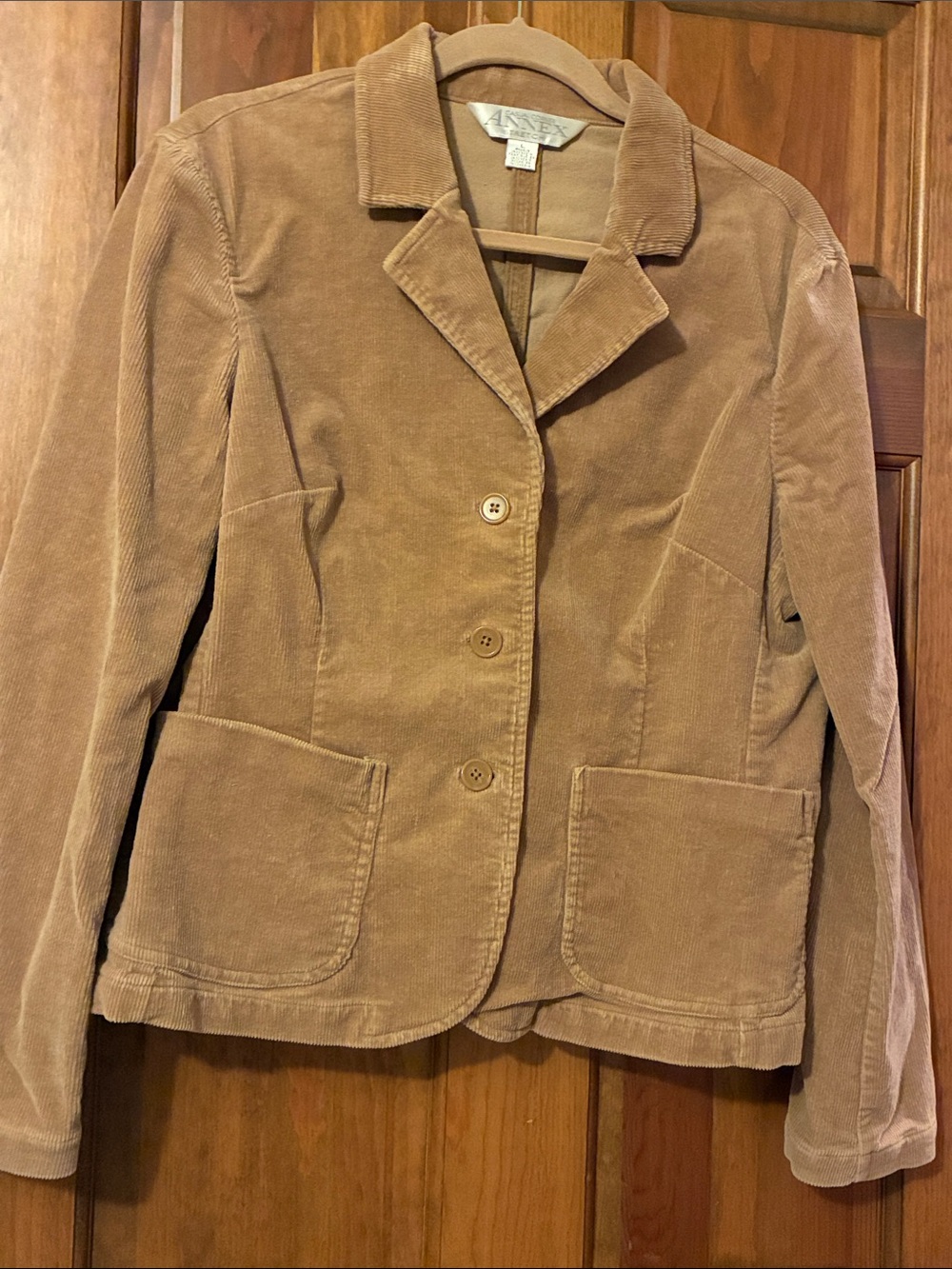 Vintage Tan Corduroy Button-Front Jacket